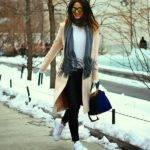 С чем носить белые кроссовки зимой