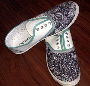 роспись кед ручкой