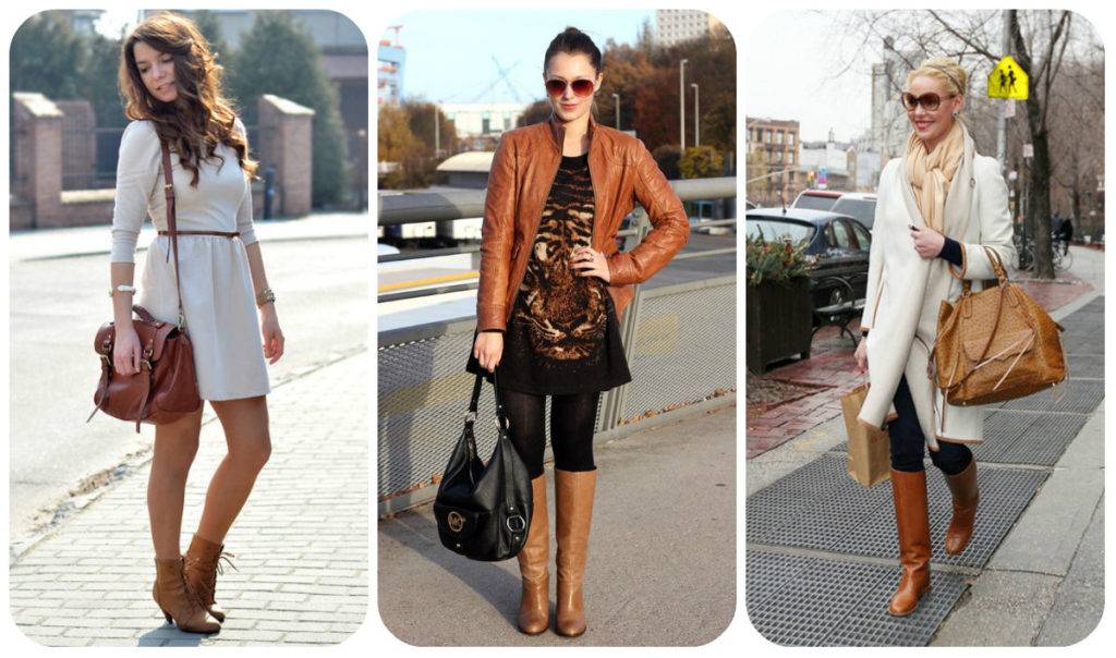 С чем носить коричневые сапоги