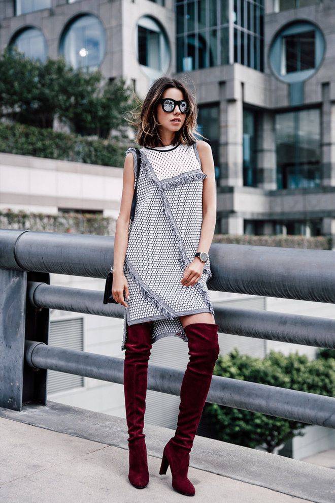 С чем носить винные сапоги