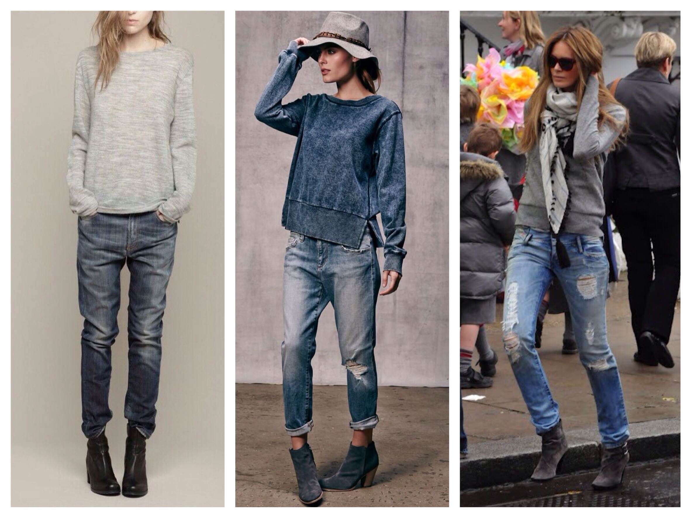 Как носить джинсы с ботинками