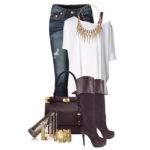 С чем носить фиолетовые сапоги