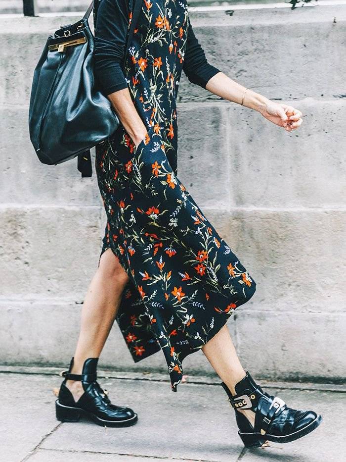 Как носить ботинки с платьем 