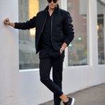 С чем носить чёрные кроссовки мужчине