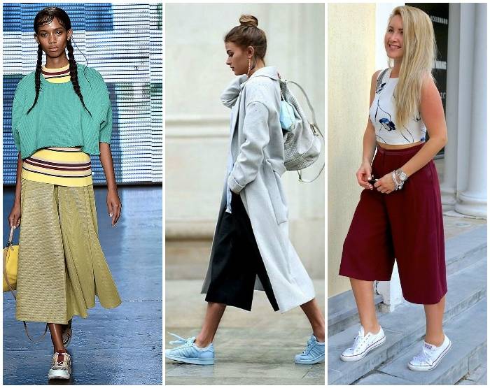 Брюки-кюлоты с кроссовками