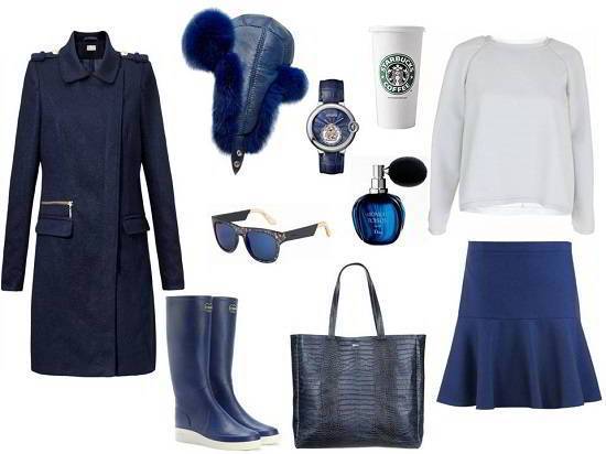 С чем носить синие сапоги