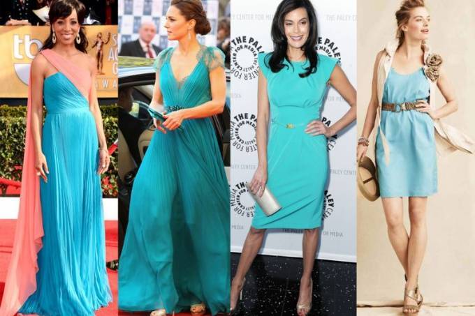 Какие туфли подойдут к бирюзовому платью