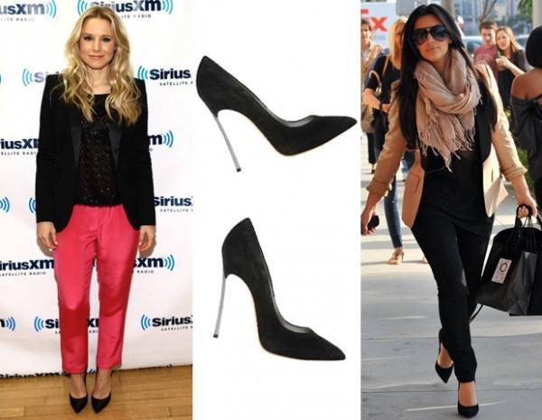 С чем носить чёрные туфли на каблуке 