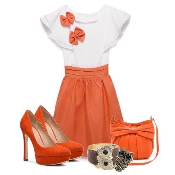 С чем носить оранжевые туфли