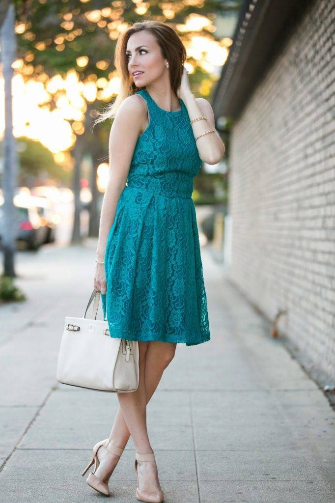 Какие туфли подойдут к бирюзовому платью