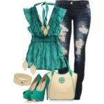 С чем носить зелёные туфли