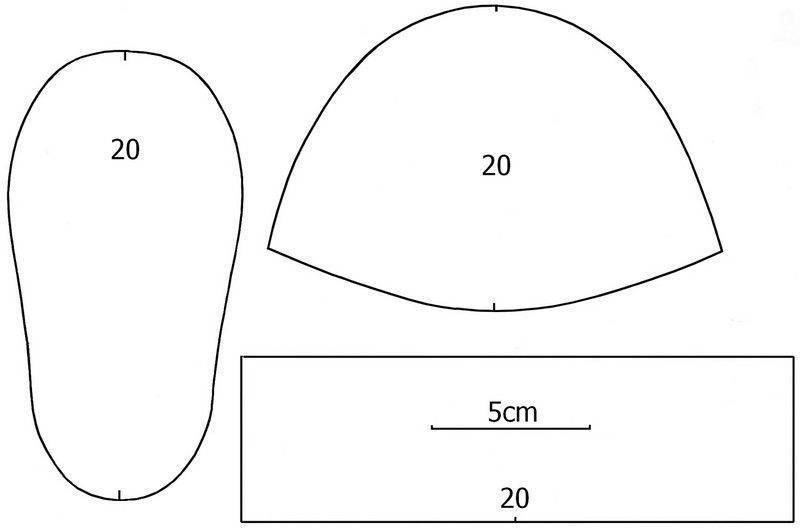 Выкройка слипонов для куклы