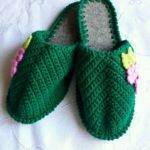 Вязаные тапочки на войлочной подошве спицами