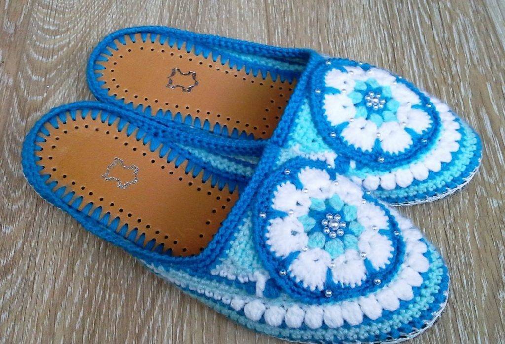 Тапочки-шлёпанцы крючком: схемы