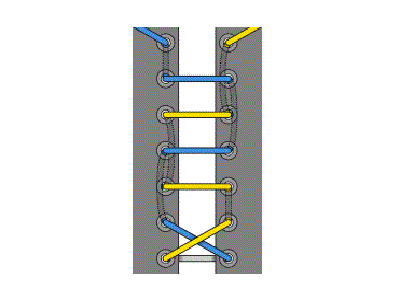 Шнуровка кроссовок с 7-ю дырками