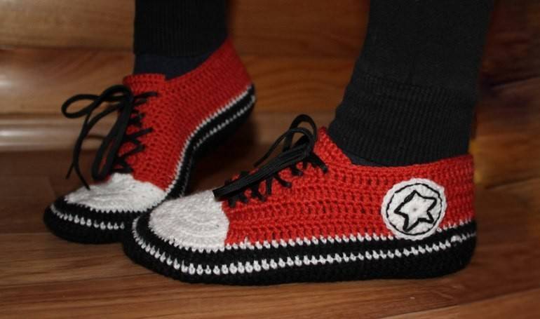 Как вязать спицами мужские кеды