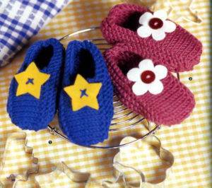Детские тапочки спицами