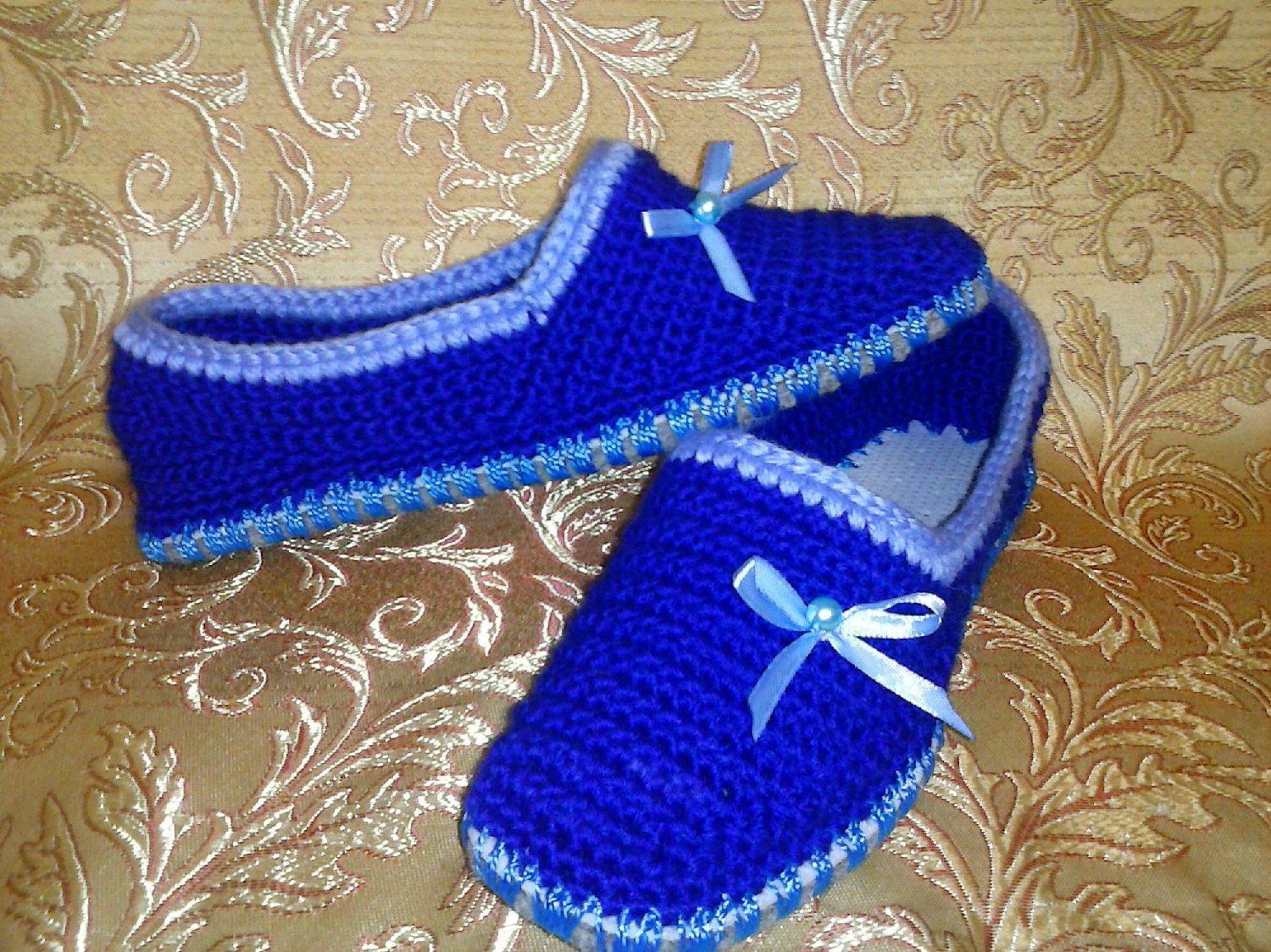 тапочки крючком