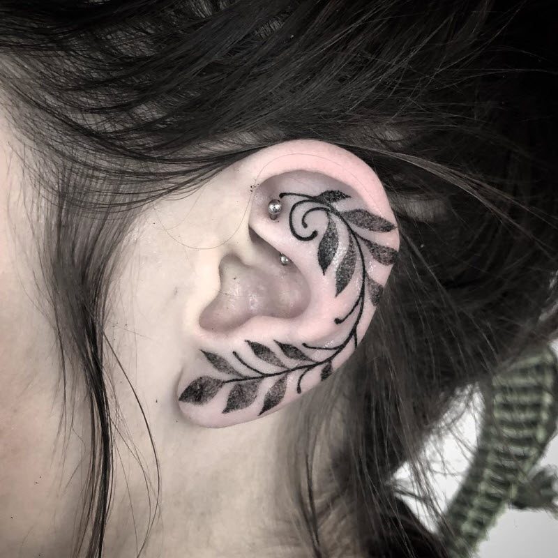 Тату на ушах- для неординарных tattoo особ