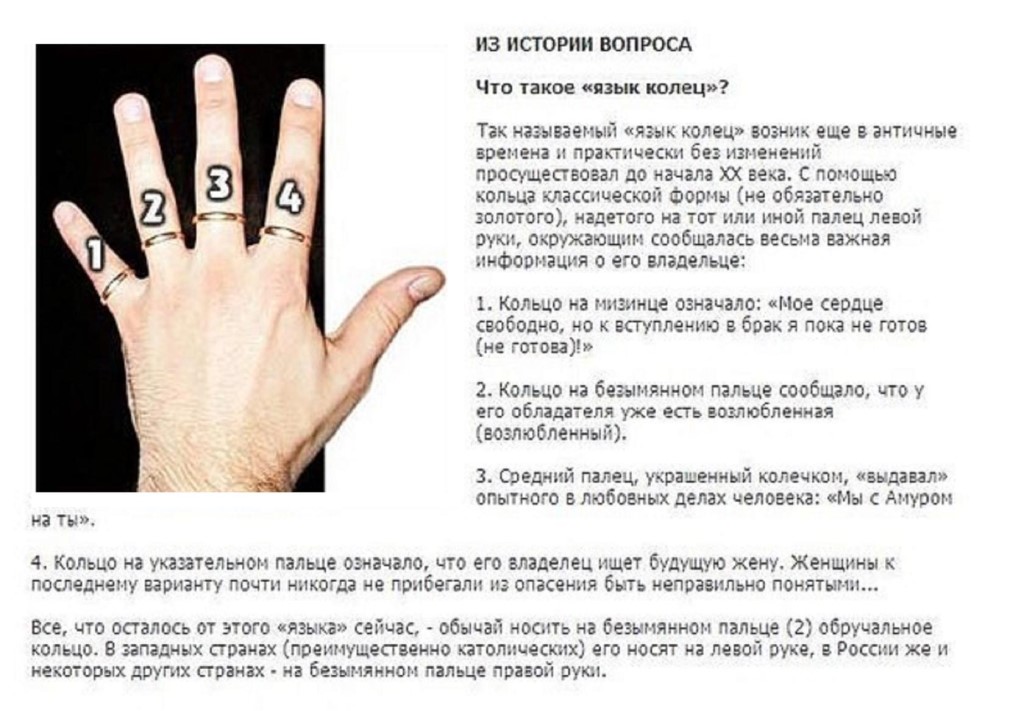 На каком пальце правильно носить кольцо: значение для женщин и мужчин
