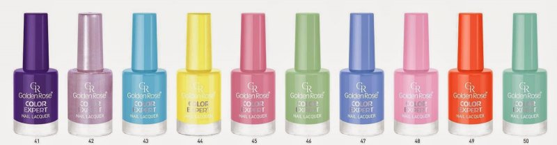 Линейки лаков и гель лаков для ногтей golden rose.