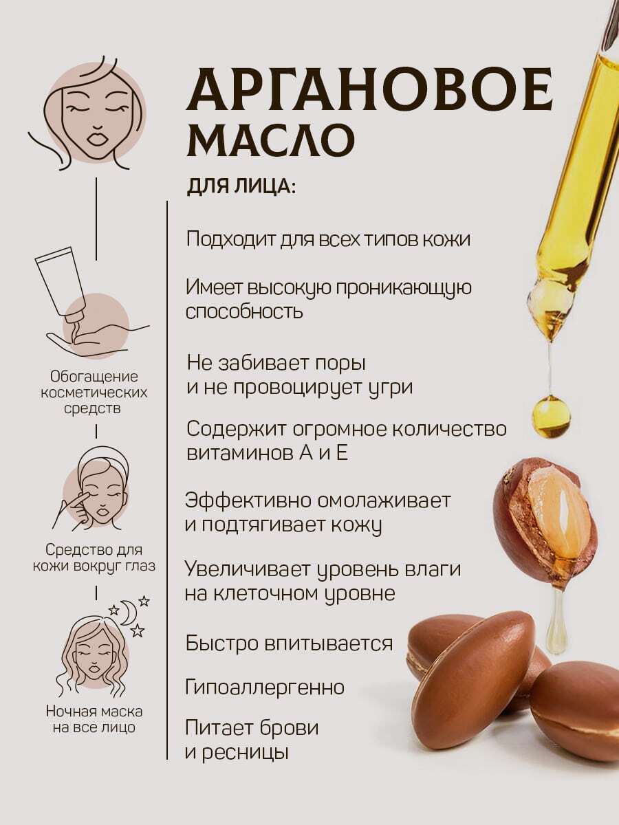 Аргановое масло для омоложения лица