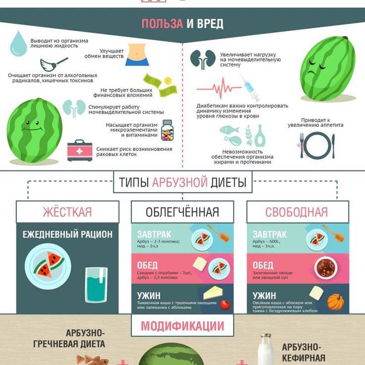 Арбузная диета для похудения, плюсы, минусы, схема питания