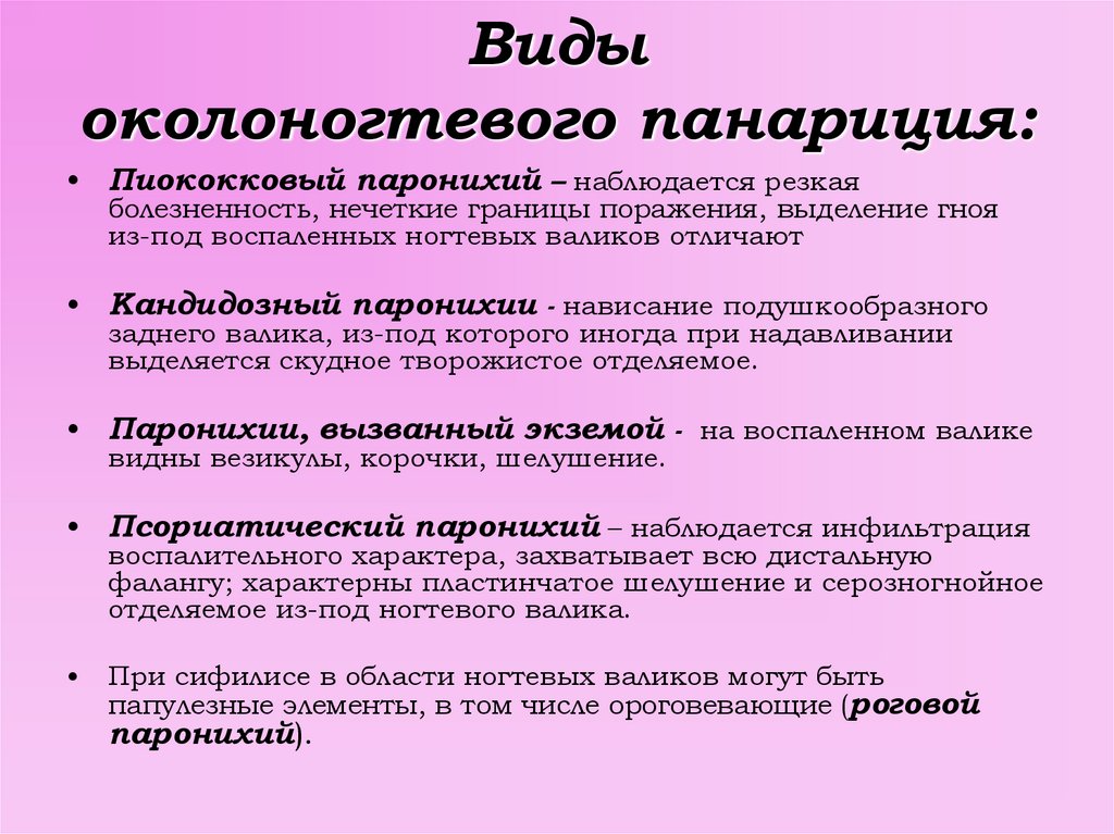 Лечение подногтевого панариция - подробное описание