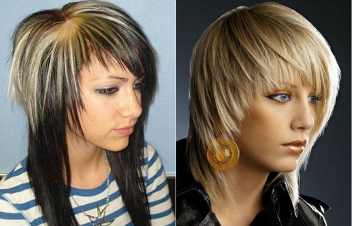Градуированная (рваная) стрижка на средние, длинные, короткие волосы (в том числе с челкой) + фото