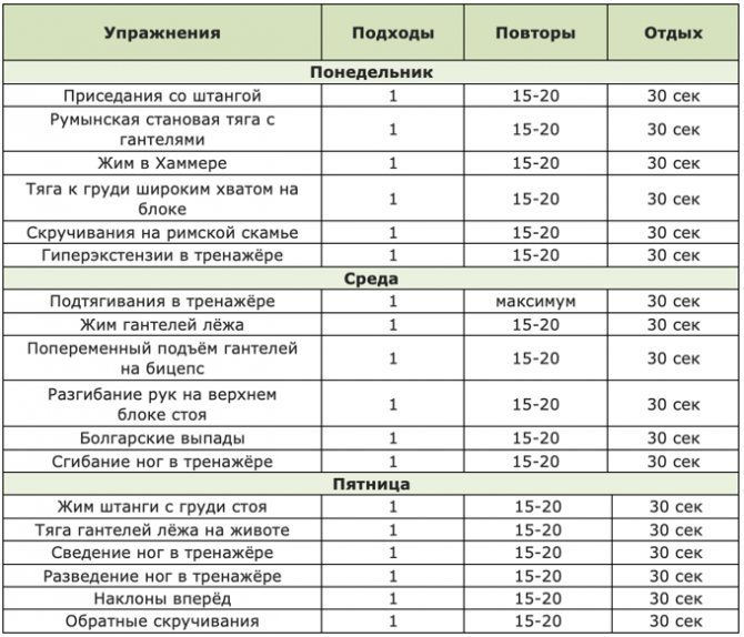 Шестинедельный цикл тренировок для девушек в зале. комплекс упражнений