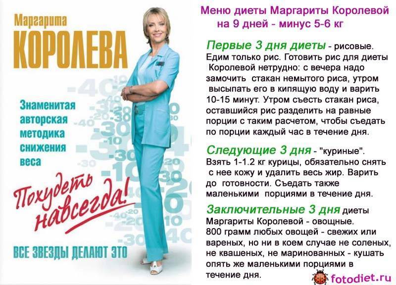 Диета Королевой, рекомендации «звездного диетолога»
