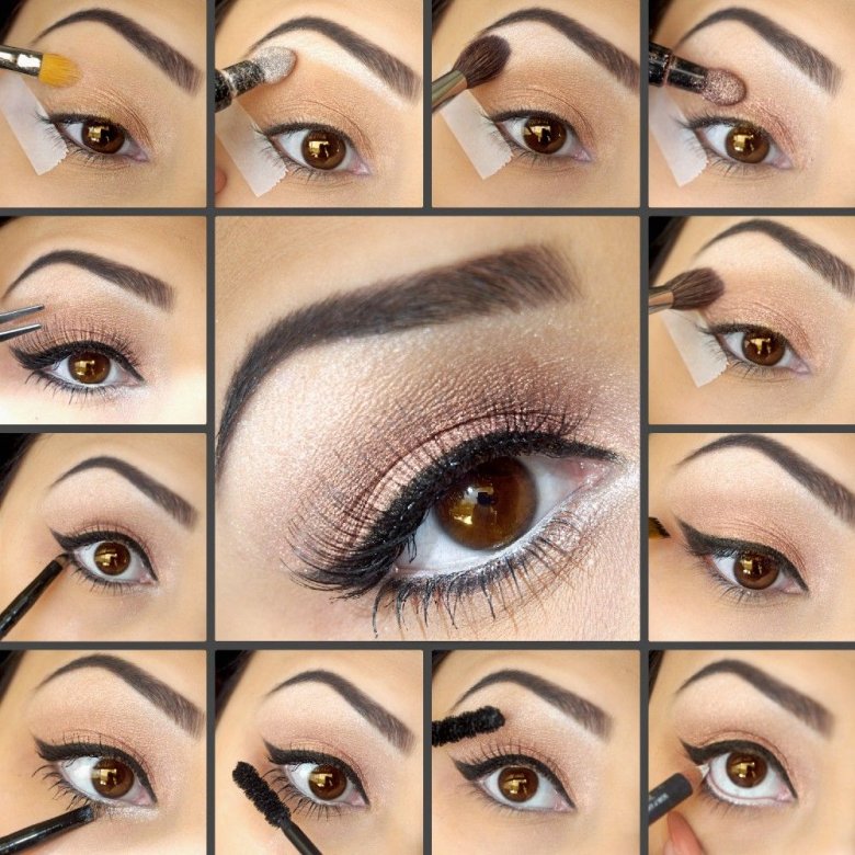 Макияж для карих глаз и брюнеток. как сделать дневной и вечерний макияж пошагово (фото + видео)