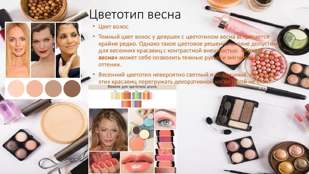Цветотип весна: фото, одежда, макияж, подтипы