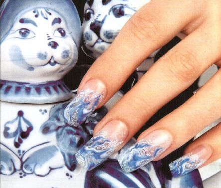 Маникюр гжель