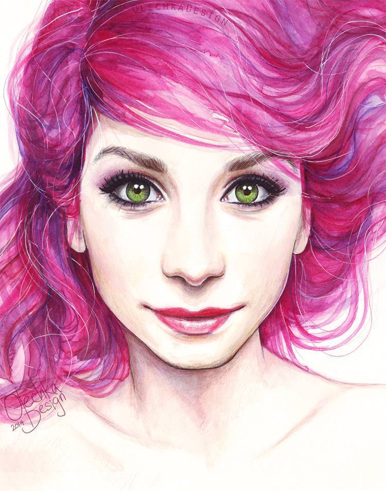 Как покрасить волосы акварелью без вреда для прически