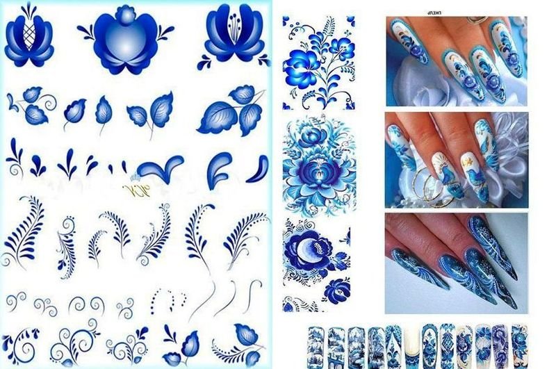 Как создать маникюр в стиле «гжель» с помощью простых шагов